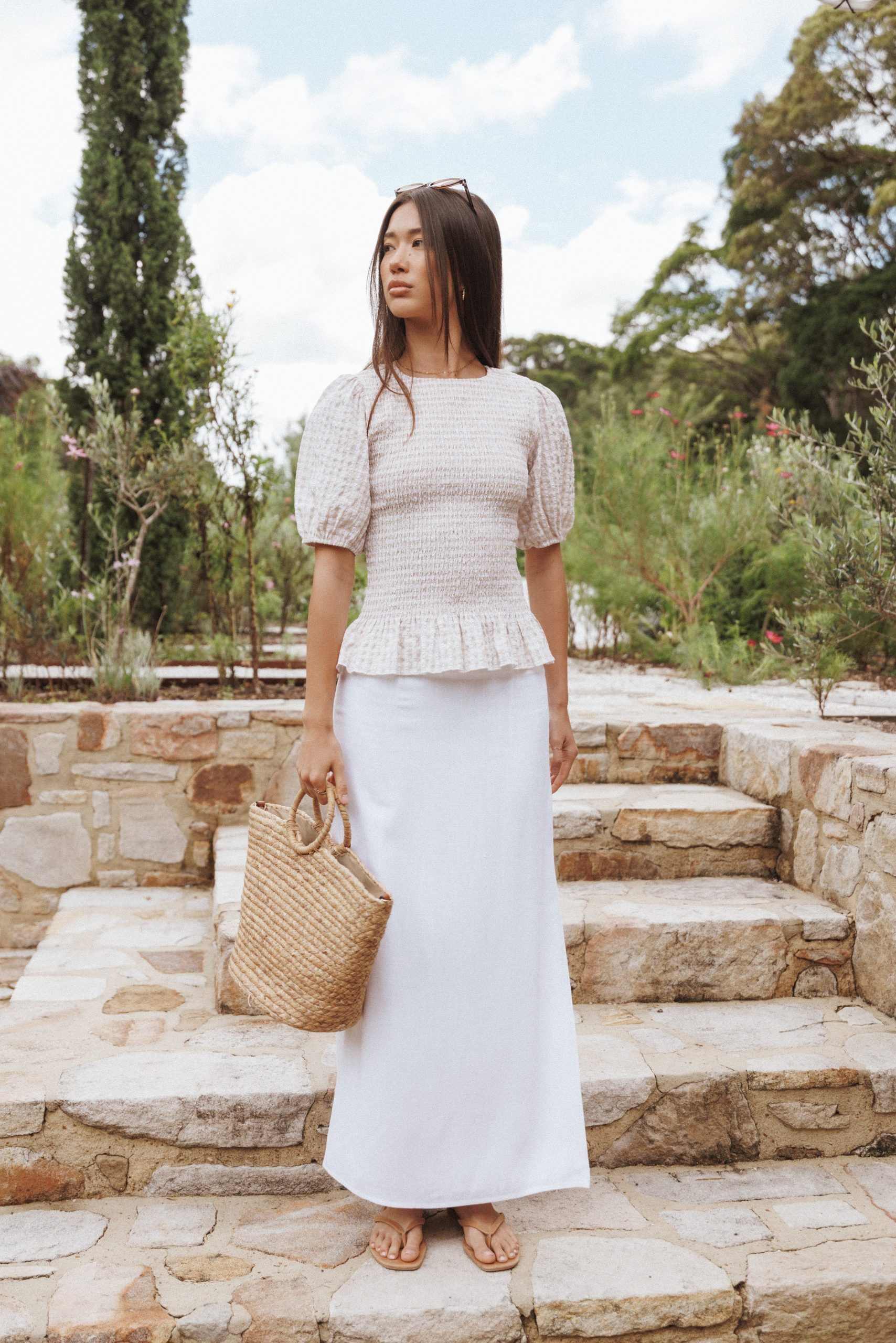 Madison Linen Column Skirt - Image 2